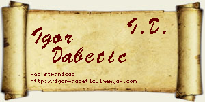 Igor Dabetić vizit kartica